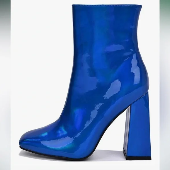 •CAPE ROBBIN• “Hayward” Blue Heeled Booties // square toe + block heel // NIB - Picture 3 of 16
